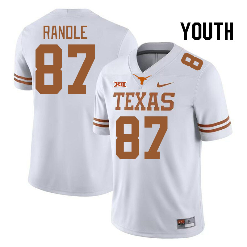 Youth #87 Will Randle Texas Longhorns College Football Jerseys Stitched Sale-Black